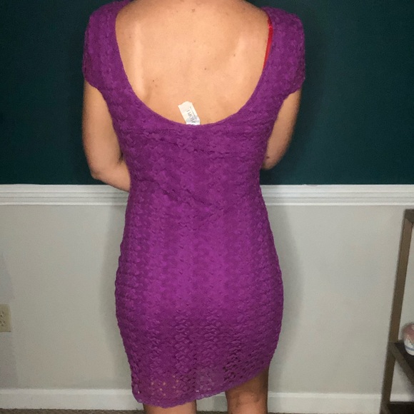 F6 *3 for $15* Free people magenta pink knit bodycon mini dress - Picture 2 of 12